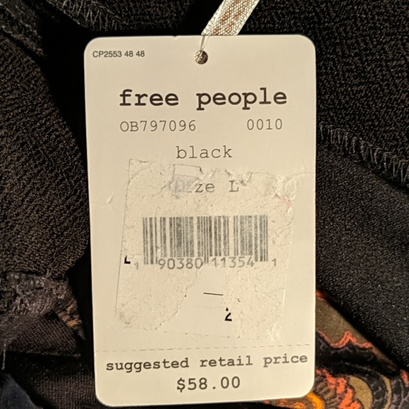 NWT Free People Paisley Pop Tank Sz Large - Picture 8 of 8